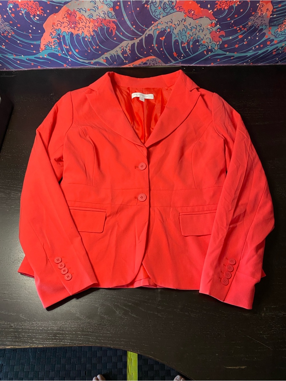 New York & Company Coral Red Tailored Blazer